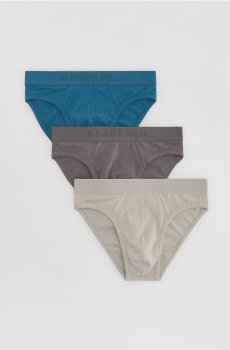 Reserved - Класичні труси з високим вмістом бавовни, 3 штук - синій - 661HH-55X