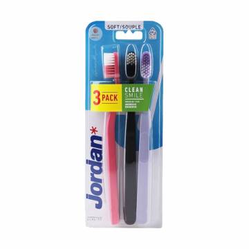 Набор зубных щеток Jordan Clean Smile мягких (розовая, 1 шт + черная, 1 шт + сиреневая, 1 шт) Набор зубных щеток Jordan Clean Smile мягких (розовая, 1 шт + черная, 1 шт + сиреневая, 1 шт)