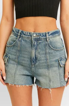 Женские синие джинсовые шорты Синий 34 Tally Weijl SSHDEBILLY