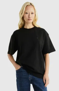 Женская черная футболка RLX CTN INTERLOCK C-NK SS Черный XS Tommy Hilfiger WW0WW41191
