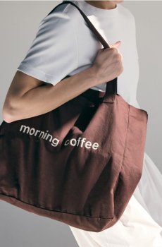 Reserved - Тканинна шопер-сумка - темно коричневий - 914CM-89X