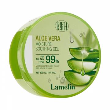 Увлажняющий и успокаивающий гель для лица Lamelin Aloe Vera Moisture Soothing Gel с алоэ, 300 мл Увлажняющий и успокаивающий гель для лица Lamelin Aloe Vera Moisture Soothing Gel с алоэ, 300 мл