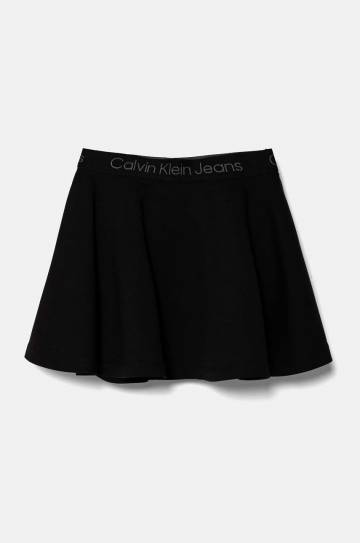 Детская юбка Calvin Klein Jeans цвет чёрный mini прямая IG0IG02521 Детская юбка Calvin Klein Jeans цвет чёрный mini прямая IG0IG02521