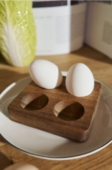 Дерев’яний піднос для подавання яєць - бежевий