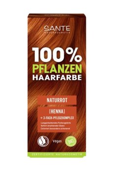 Травяний порошок для фарбування волосся Sante Naturkosmetik Herbal Hair Color, Natural Red, 100 г