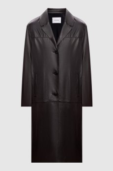 Коричневое кожаное пальто