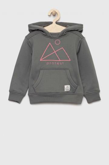 Детская кофта Protest цвет зелёный с капюшоном с принтом