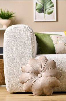 Велюрова декоративна подушка у формі квітки - бежевий