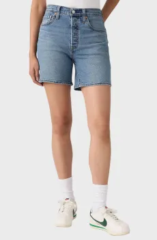 Женские голубые джинсовые шорты 501® Mid Thigh Голубой 24 Levi’s® A9296;0006