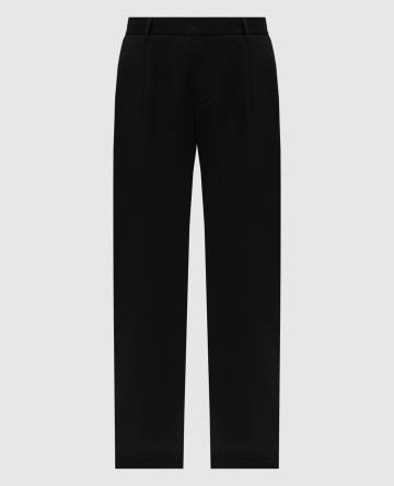 Черные брюки с вышивкой логотипа монограммы Черные брюки с вышивкой логотипа монограммы