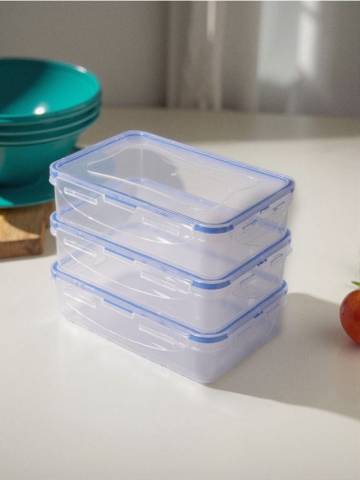 Контейнери для їжі з кришкою 3 pack - clear Контейнери для їжі з кришкою 3 pack - clear