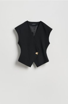 Reserved - Жилет з додаванням віскози - чорний - 053JL-99X