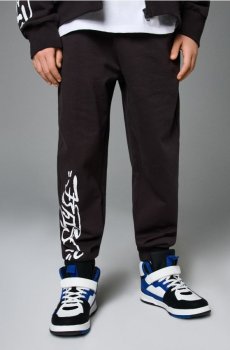 Штани вільного крою - темно-сірий