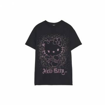 Cropp - Футболка з аплікацією Hello Kitty - чорний Cropp - Футболка з аплікацією Hello Kitty - чорний