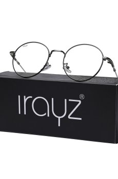 Irayz Unisex Full Rim UV Protected Round Sunglasses 3167-Silver-Black