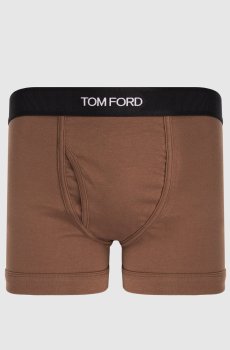 Коричневые трусы-боксеры с узором логотипа