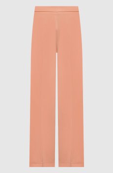 Розовые брюки клеш с логотипом