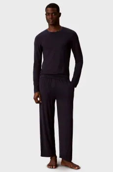 Мужская темно-синяя пижама (лонгслив, брюки) Синий M Calvin Klein LV00NM3050