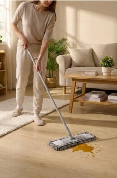 Моп із телескопічною ручкою - бежевий