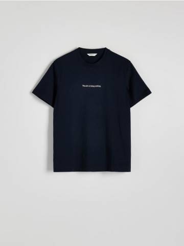 Reserved - Футболка вільного крою з принтом - steel blue - YV859-95X Reserved - Футболка вільного крою з принтом - steel blue - YV859-95X