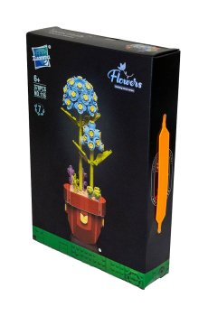 Детский конструктос Zuanma Гортензия в горшочке, от 6 лет, 378 деталей (WFM864571)