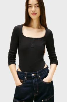Женское черное боди SOFT RIB Черный M Tommy Jeans DW0DW22533