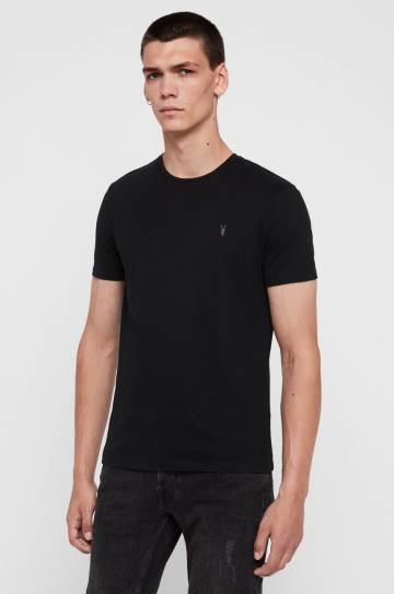 Хлопковая футболка AllSaints 3 шт цвет чёрный однотонная Хлопковая футболка AllSaints 3 шт цвет чёрный однотонная