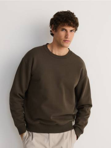 Reserved - Бавовняний світшот regular fit - зелений - 135EG-87X Reserved - Бавовняний світшот regular fit - зелений - 135EG-87X