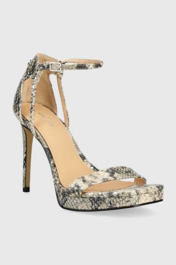 кожаные сандалии Guess zoila цвет бежевый кожаные сандалии Guess zoila цвет бежевый
