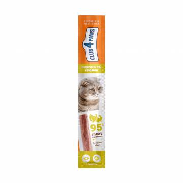 Лакомство для кошек Club 4 Paws Premium Мясная палочка, Индейка и кролик, 5 г Лакомство для кошек Club 4 Paws Premium Мясная палочка, Индейка и кролик, 5 г