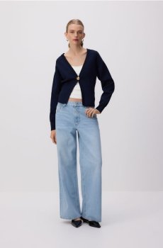 Reserved - Широкі джинси з середньою посадкою - синій - 646JO-05J