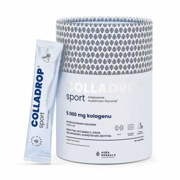 Коллаген Aura Herbals Colladrop Sport Collagen 5000 мг, со вкусом манго-маракуйи, в порошке, 30 шт Коллаген Aura Herbals Colladrop Sport Collagen 5000 мг, со вкусом манго-маракуйи, в порошке, 30 шт