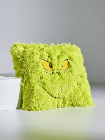 Подушка з штучним хутром Grinch - лаймовий Подушка з штучним хутром Grinch - лаймовий