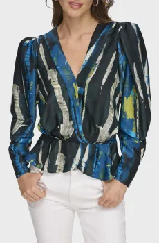 Женская блуза с узором Разноцветный S DKNY P34AVQ01