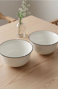 Керамічні миски, набір 2 шт. - чорний