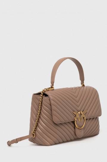 Кожаная сумочка Pinko цвет бежевый Кожаная сумочка Pinko цвет бежевый
