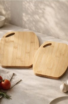 Бамбукові дошки для нарізання 2 pack - бежевий