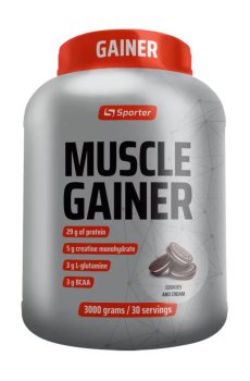 Гейнер Sporter Muscle Gainer Печенье с кремом, порошок, 3 кг