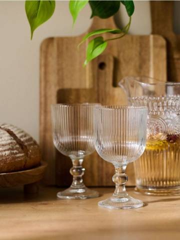 Рельєфні келихи на ніжці 4 штуки - білий