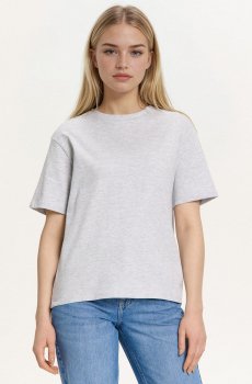 Cropp - Гладка футболка basic - light grey
