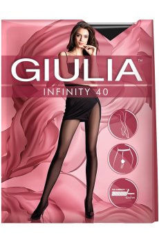 Колготки женские Giulia Infinity классические, без шортиков, 40 DEN, Nero, размер 4