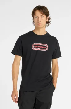 Мужская черная футболка NB Track Черный XL New Balance MT61C48BBK
