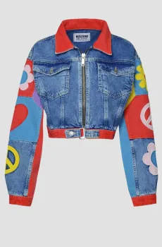 Женская синяя джинсовая куртка Синий M Moschino A0503.3236;1295