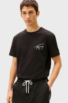 Мужская черная футболка REG SIGN Черный XL Tommy Jeans DM0DM22320
