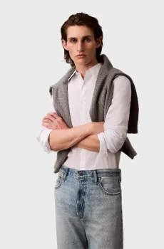 Мужская белая рубашка SOLID STRETCH SLIM Белый M Calvin Klein LV04LB145G