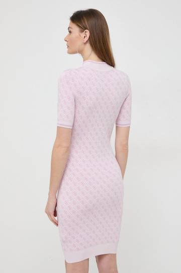 Платье Guess цвет розовый mini облегающее Платье Guess цвет розовый mini облегающее