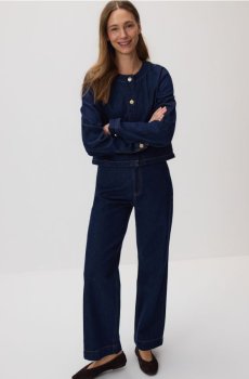 Reserved - Джинси з широкими штанинами - темно-синій - 701IR-59J