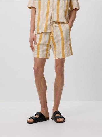 Reserved - Бавовняні шорти джогери - бурштиновий - 9371N-18P