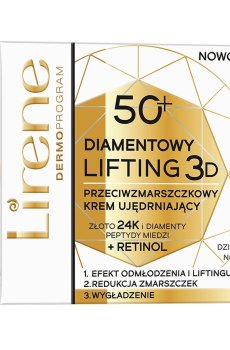 Уценка! Подтягивающий крем для лица Lirene Diamond Lifting 3D с эффектом лифтинга, 50+, 50 мл