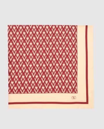 Бежевый платок из шелка TOUTE LA V Бежевый платок из шелка TOUTE LA V